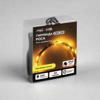 Гирлянда «Нить» 10 м роса, IP20, серебристая нить, 100 LED, свечение жёлтое, 12 В Гирлянда «Нить» 10 м роса, IP20, серебристая нить, 100 LED, свечение жёлтое, 12 В