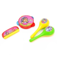 Набор музыкальных инструментов &laquo;Пой со мной&raquo;: бубен, 2 маракаса, губная гармошка, МИКС