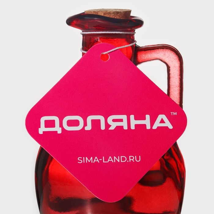 Бутылка стеклянная для соусов и масла Доляна &laquo;Олио&raquo;, 200 мл, h=12 см, цвет красный