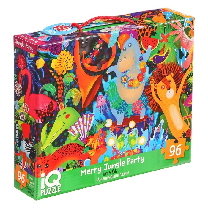 IQ-пазл с развивающей игрой &laquo;Весёлая вечеринка в джунглях&raquo;, 6+, 96 элементов
