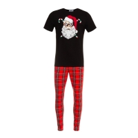 Пижама новогодняя мужская KAFTAN "Дед Мороз", цвет красный/чёрный, размер 52 Пижама новогодняя мужская KAFTAN "Дед Мороз", цвет красный/чёрный, размер 52
