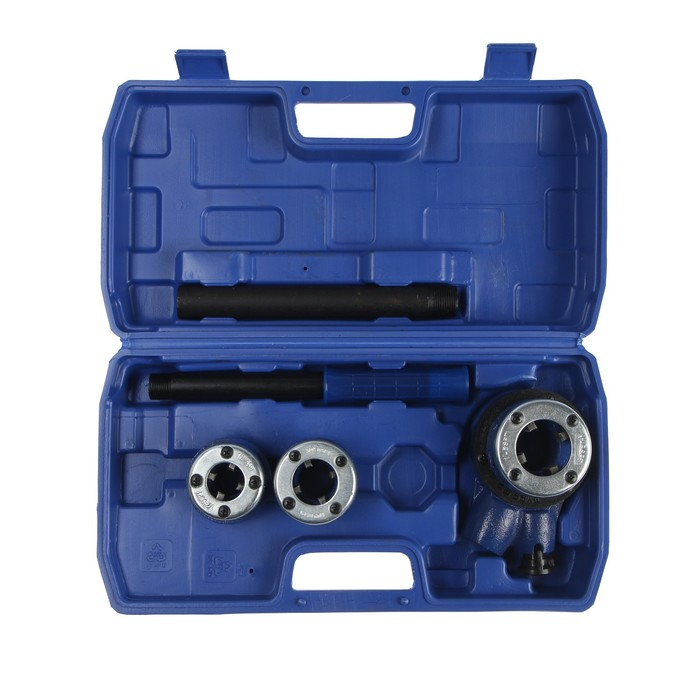 Набор клуппов трубных ТУНДРА, 1/2"-3/4"-1" + трещотка, рукоять, удлинитель, 6 предметов