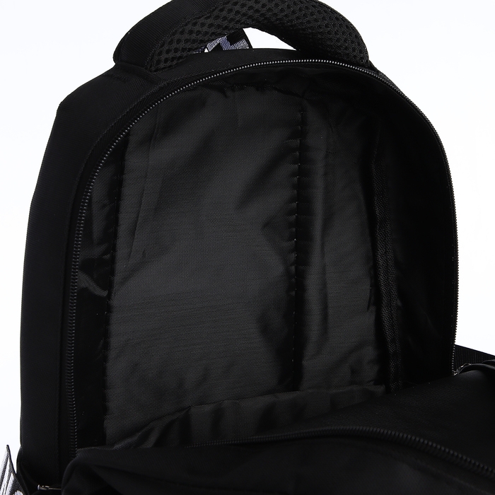 Рюкзак школьный на молнии, 5 карманов, цвет чёрный Рюкзак школьный на молнии, 5 карманов, цвет чёрный