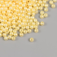 Набор бусин "Жемчуг" d 4 мм, 250 гр, светло-желтый