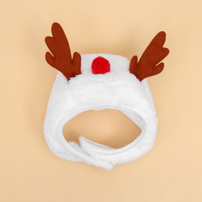 Новый год. Шапка для животных "Рожки", размер S(ОМ 15 см, длина 15 см)