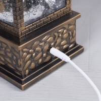 Светодиодная фигура &laquo;Фонарь с Дедом Морозом&raquo; 10 &times; 30 &times; 10 см, пластик, батарейки ААх3 (не в комплекте), USB, свечение тёплое белое