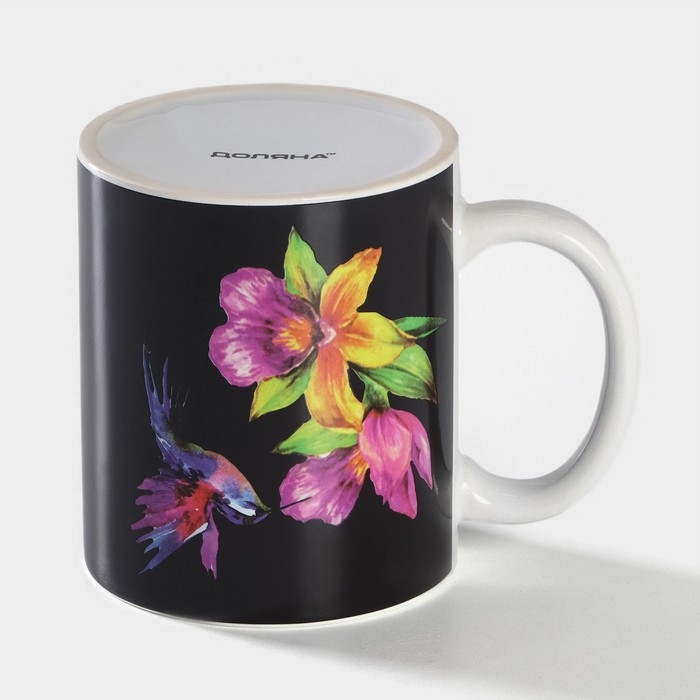 Кружка - хамелеон керамическая Доляна &laquo;Колибри&raquo;, 350 мл, цвет белый