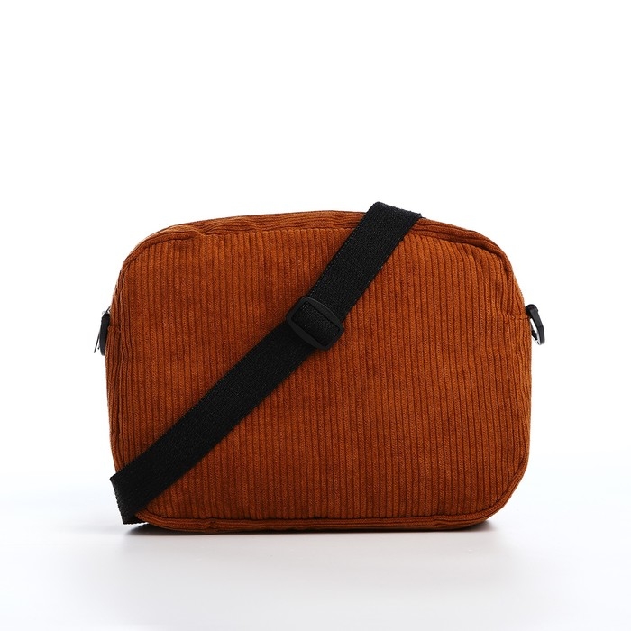 Сумка молодёжная на молнии, 1 наружный карман, цвет коричневый