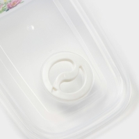 Набор ланч-боксов пластиковых &laquo;Розы&raquo;, 4 шт: 400 мл, 650 мл, 1 л, 1,5 л, цвет белый