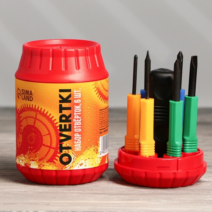 Подарочный набор инструментов в банке &laquo;Otvertki&laquo;, 6 предметов