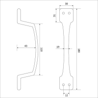 Ручка-скоба дверная, белая