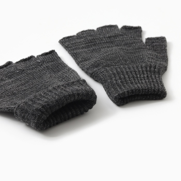 Перчатки (митенки) мужские, цвет серый, р-р 20 Перчатки (митенки) мужские, цвет серый, р-р 20