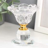 Подсвечник стекло на 1 свечу "Цветочек с шариком" 7,7х6,8х6,8 см Подсвечник стекло на 1 свечу "Цветочек с шариком" 7,7х6,8х6,8 см