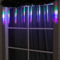 Гирлянда &laquo;Сосульки рифленые&raquo; 2.5 &times; 0.42 м, IP65, прозрачная нить, 288 LED, свечение мульти с эффектом стекания, 12 В