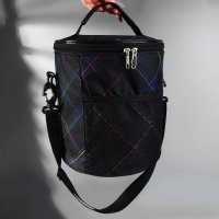 Сумка-футляр &laquo;Неон&raquo;, 2 люверса, d = 21 &times; 23 см, цвет чёрный/разноцветный