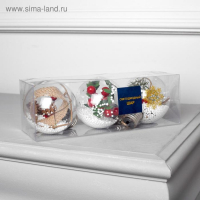 Набор ёлочных шаров &laquo;Зимний лес&raquo; 3 шт., батарейки, 1 LED, свечение белое