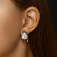 Серьги с жемчугом &laquo;Эксклюзив&raquo; таяние, цвет серебро