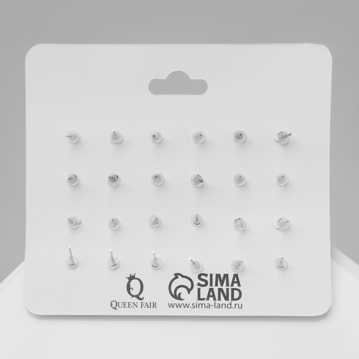 Пусеты 12 пар &laquo;Фантазия&raquo; сердечки, цвет красно-белый