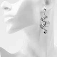 Серьги металл &laquo;Блеск&raquo; волна мини, цвет серебро