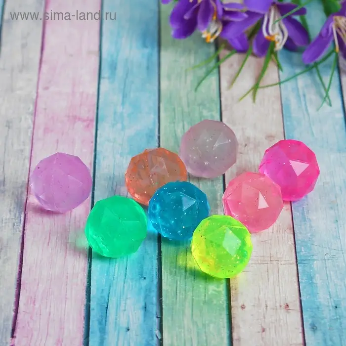 Мяч каучуковый &laquo;Кристал&raquo;, 2,5 см, цвета МИКС