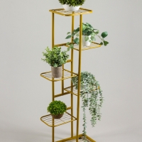 Подставка для цветов Greengo, 6 полок, 44 &times; 22 &times; 105 см, напольная, металл, цвет золотой