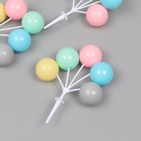 Декор для творчества пластик "Связка воздушных шаров - пастель" набор 5 шт 13,5 см