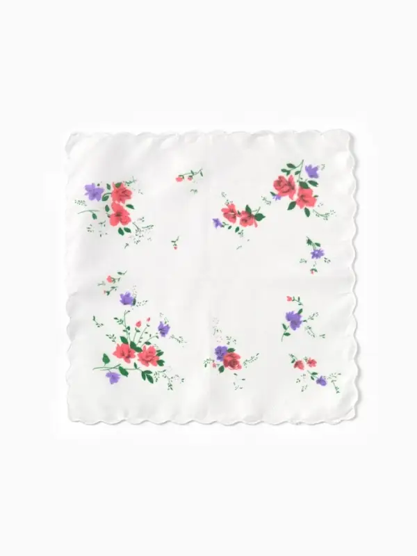 Платки носовые женские Экономь и Я "Полянка" 30*30 см, (набор 12 шт), рис. МИКС,100% пэ