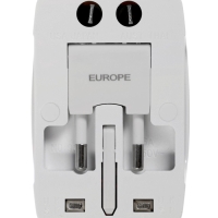 Адаптер универсальный, 3 А, 5 в 1, 1 USB-A, 220 В, белый