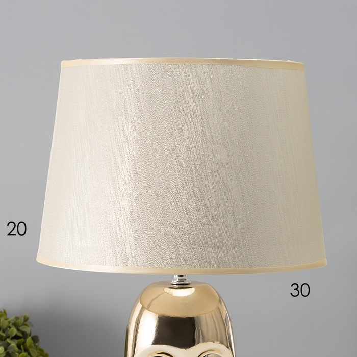 Настольная лампа с абажуром RISALUX &laquo;Рикардо&raquo;, Е27, 40 Вт, фигурное основание, 30&times;30&times;48 см