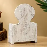 Календарь настольный "Морская ракушка" дерево 11х5х14 см, цв. бело-золотой