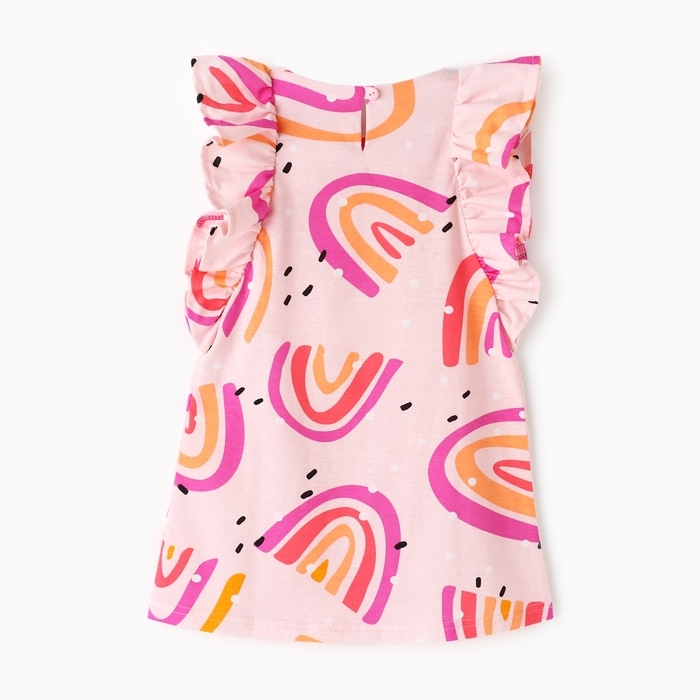 Платье для девочки, цвет розовый/радуга, рост 122 см