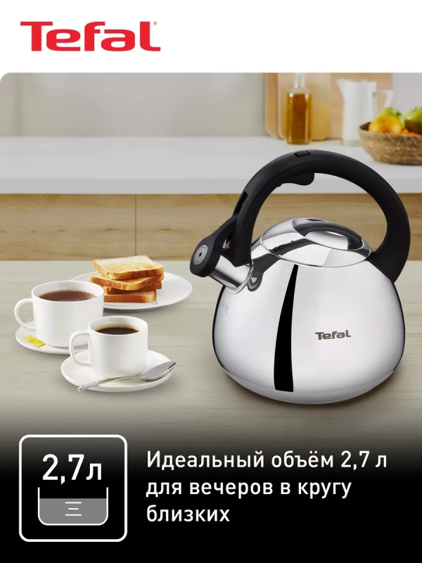 Чайник для плиты Duetto+ N4180110, 2.7 л, стальной