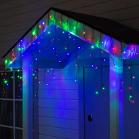 Гирлянда «Бахрома» 4 × 0.6 м, IP44, тёмная нить, 180 LED, свечение мульти, 8 режимов, 220 В Гирлянда «Бахрома» 4 × 0.6 м, IP44, тёмная нить, 180 LED, свечение мульти, 8 режимов, 220 В