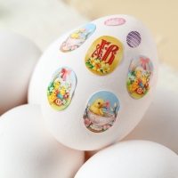 Пасхальный набор &laquo;Цыплята&raquo;, 2 красителя: жёлтый, розовый + наклейки для яиц