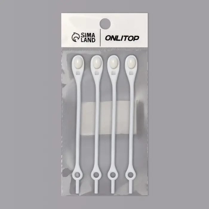 Набор шнурков для обуви, 6 шт., силиконовые, полукруглые, на застёжке, 4 мм, 11 см, белый