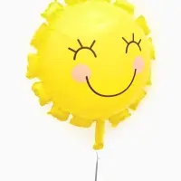 Воздушный шар фольгированный 22" "Солнышко" цвет желтый