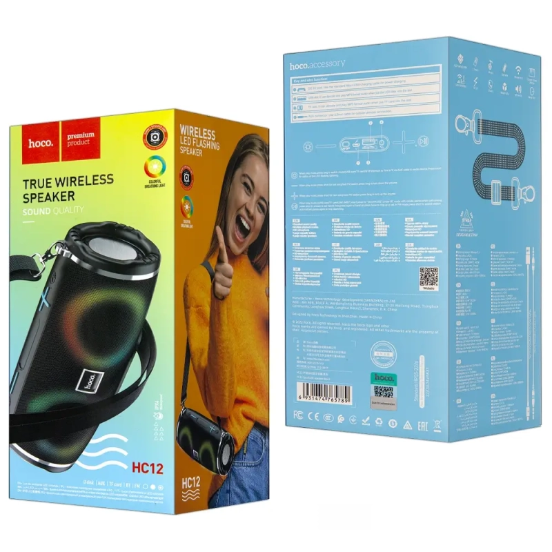 Портативная акустика HC12 Bluetooth HOCO черная