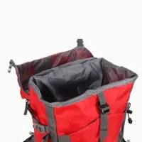 Рюкзак тур 65+5л, 30*20*53, отдел на шнурке, 5нар+2вн кармана, цвет красный