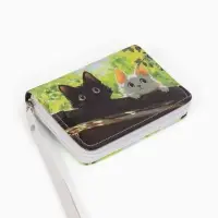 Кошелек дет 07-01-01 Июнь2533 кот, 12*1,5*9 см, 2 отд+отд/молн, д/карт, зеленый