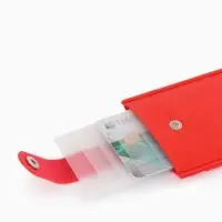 Картхолдер 7,9*0,5*10,3 см, 5 карт, на кнопке, красный