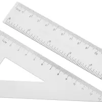 Набор чертёжный, прозрачный, 4 предмета (линейка 20 см, угольник 14 см/ 30&deg;, угольник 10 см/ 45&deg;, транспортир)
