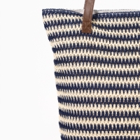 Сумка пляжная Полосы, 45*12*38, отд на молнии, подкладка, бело/синий Сумка пляжная Полосы, 45*12*38, отд на молнии, подкладка, бело/синий