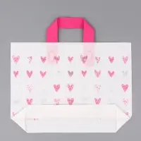 Пакет с петлевой ручкой "Сердечки" 35 х 25 х 8 см  80 мкм