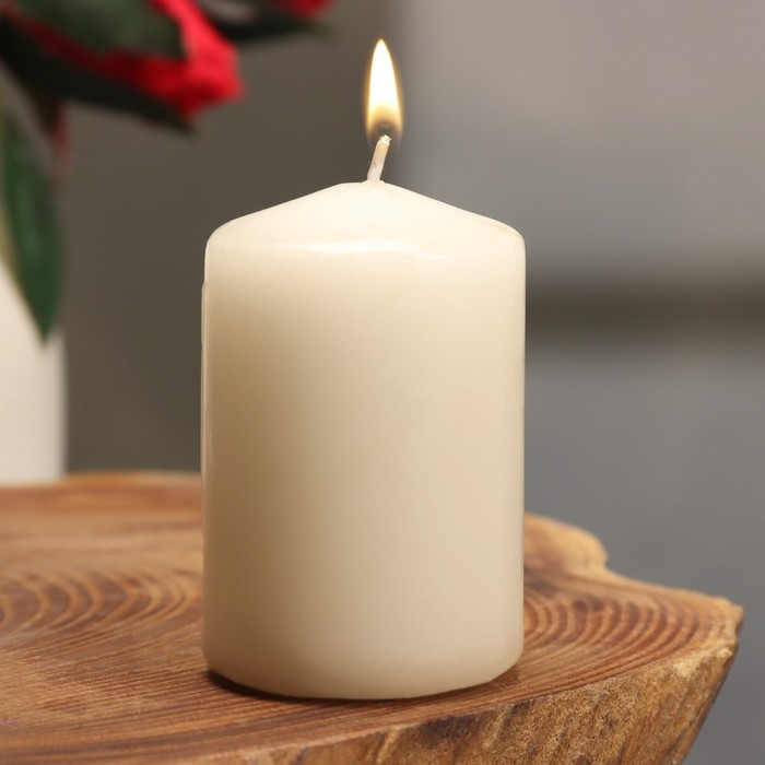 Свеча - цилиндр, 4×6 см, 9 ч, шампань Свеча - цилиндр, 4×6 см, 9 ч, шампань