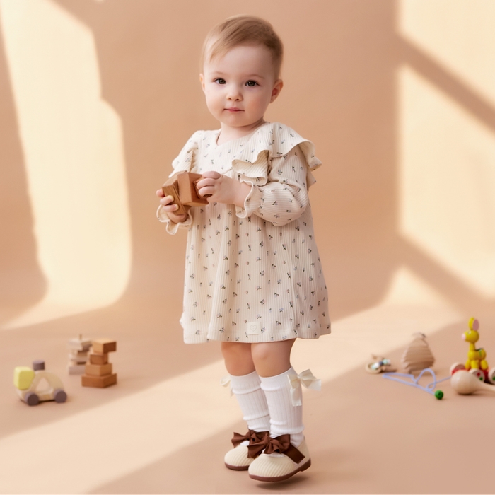 Платье с дл. рукавом Крошка Я Wildflowers, рост 68-74 см, бежевый Платье с дл. рукавом Крошка Я Wildflowers, рост 68-74 см, бежевый