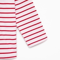 Лонгслив детский в полоску KAFTAN, размер 36 (134-140 см), цвет белый/красный Лонгслив детский в полоску KAFTAN, размер 36 (134-140 см), цвет белый/красный