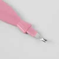 Пилка - триммер металлическая для ногтей, фигурная ручка, с защитным колпачком, 17 см, МИКС