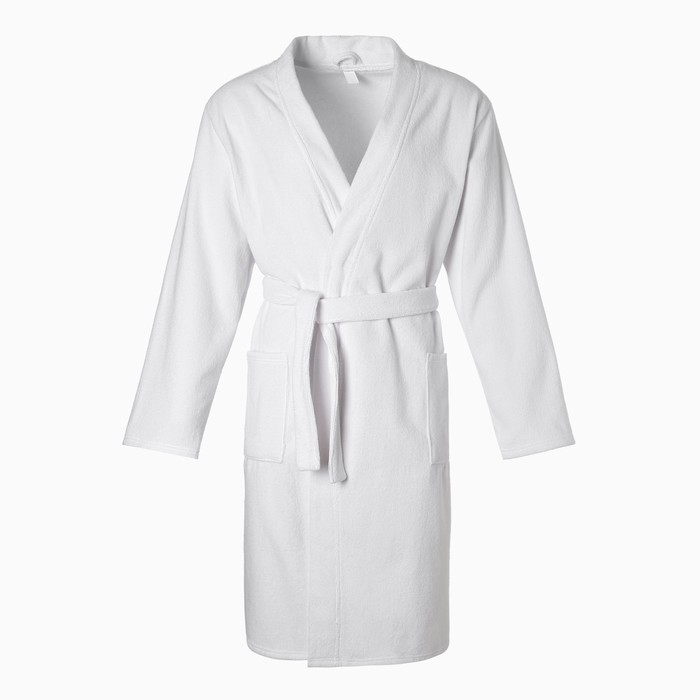 Халат махровый Экономь и Я, мужской размер 52-54 цвет белый, 100% хлопок с AIRO, 320 г/м2 Халат махровый Экономь и Я, мужской размер 52-54 цвет белый, 100% хлопок с AIRO, 320 г/м2