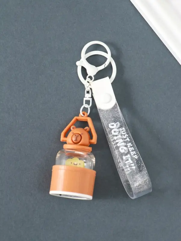 Брелок с карабином, ремешком свет "Капибара-лампа" 3,2х3,2х21 см