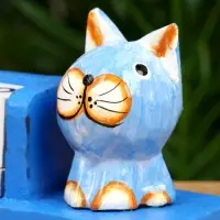 Календарь настольный &laquo;Котик&raquo;, 13&times;6&times;7 см, дерево, синий